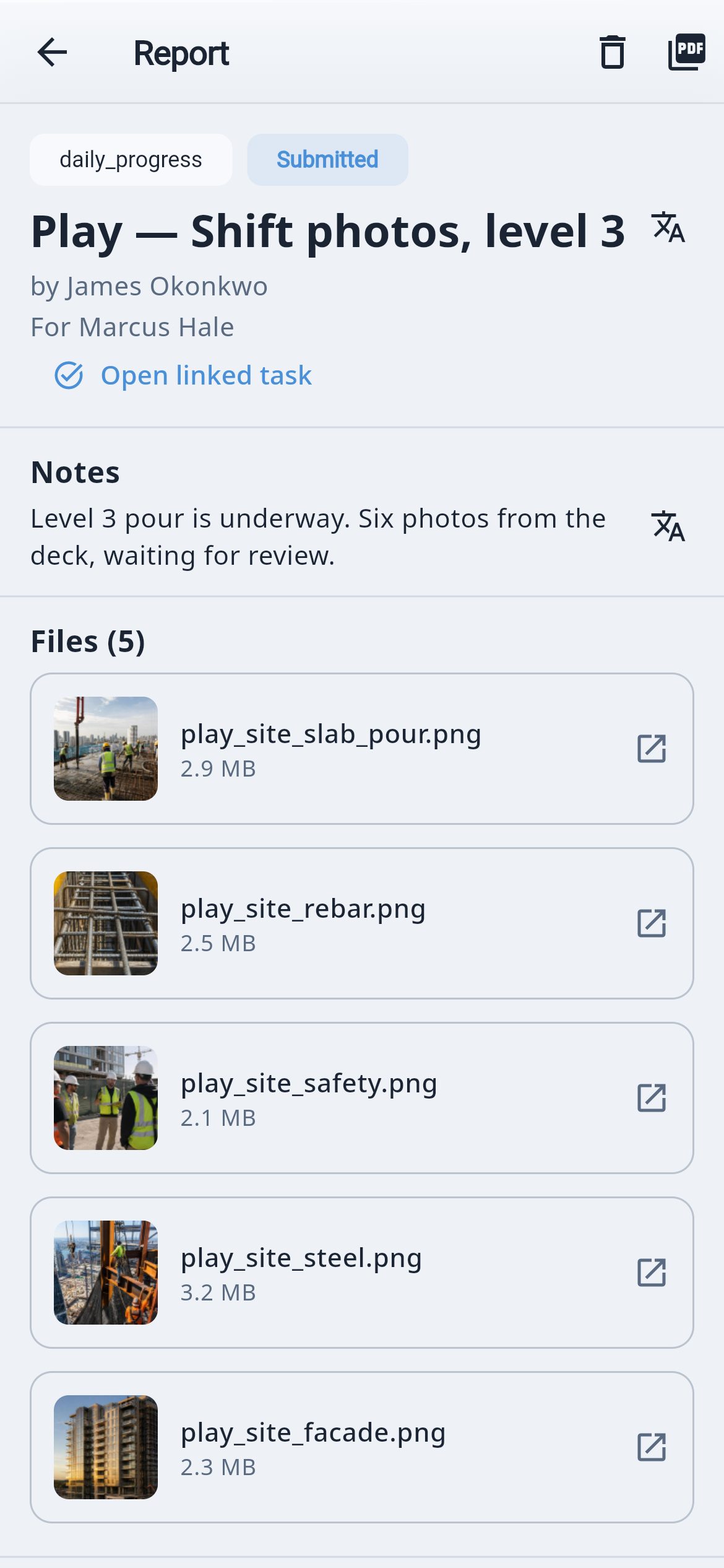 Shift and incident reports, reviewed