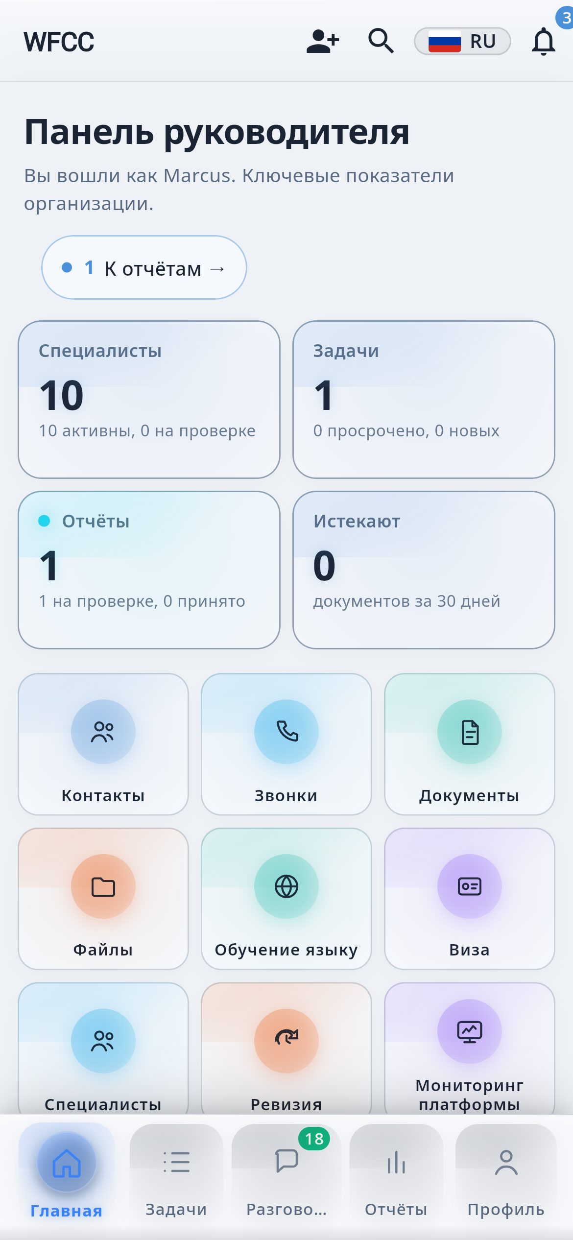 Ведёт бригаду: раздаёт работу, проверяет отчёты и документы, приглашает новых людей.